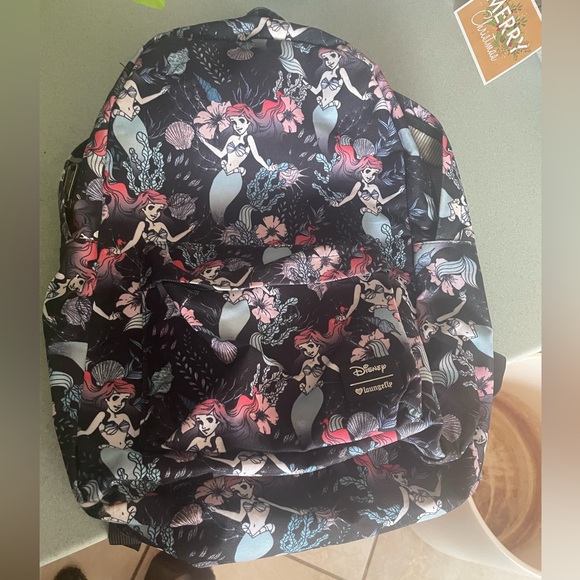Cute used Loungefly Little Mermaid Full Size Backpack Disney Retired Collectible - Picture 10 of 13